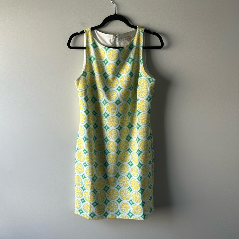Sail to Sable yellow and green floral medallion printed sleeveless dress